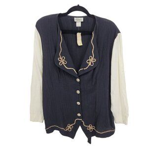 Ilyza New York Womens size 16 Black white button up NWT Deadstock